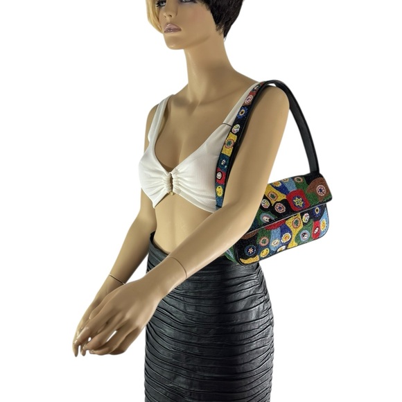 STAUD Tommy Beaded Bag Black Millefiori Shoulder Bag - Picture 11 of 11